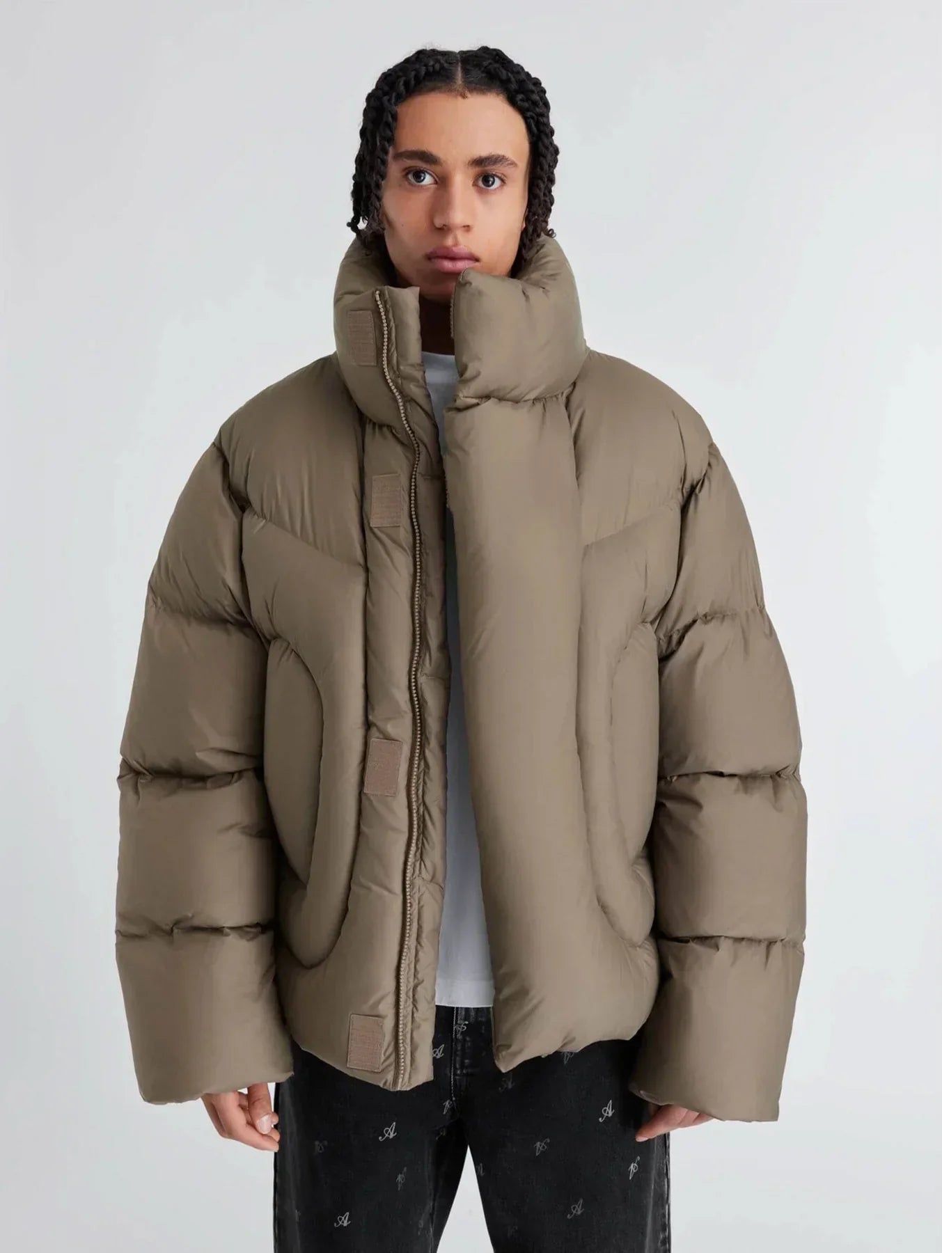 Green Neck Puffer Jacket