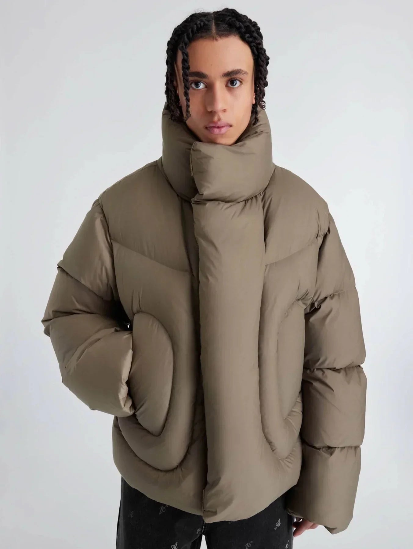 Green Neck Puffer Jacket