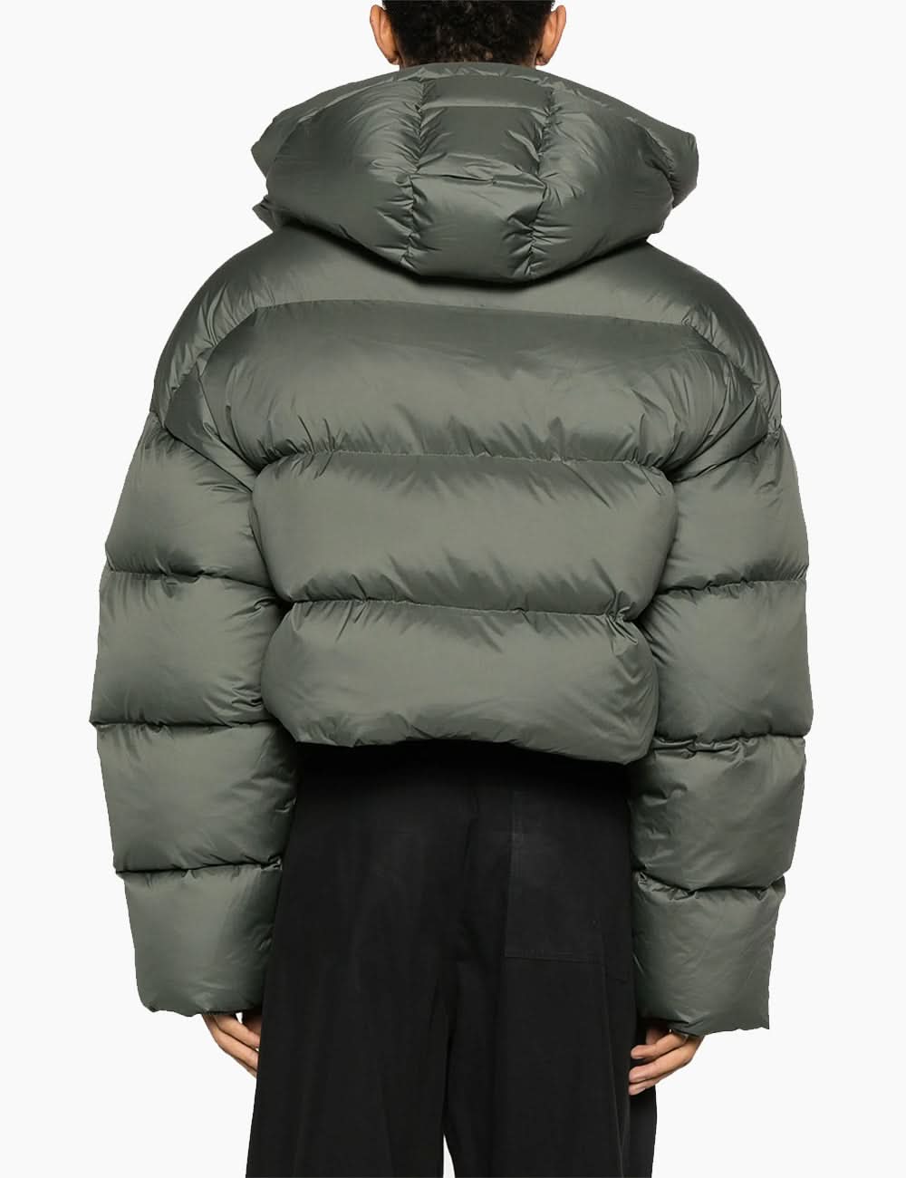 Green neck down jacket
