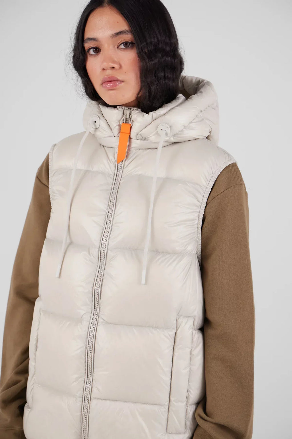 Doudoune sans manches en nylon brillant Cesar - Lune