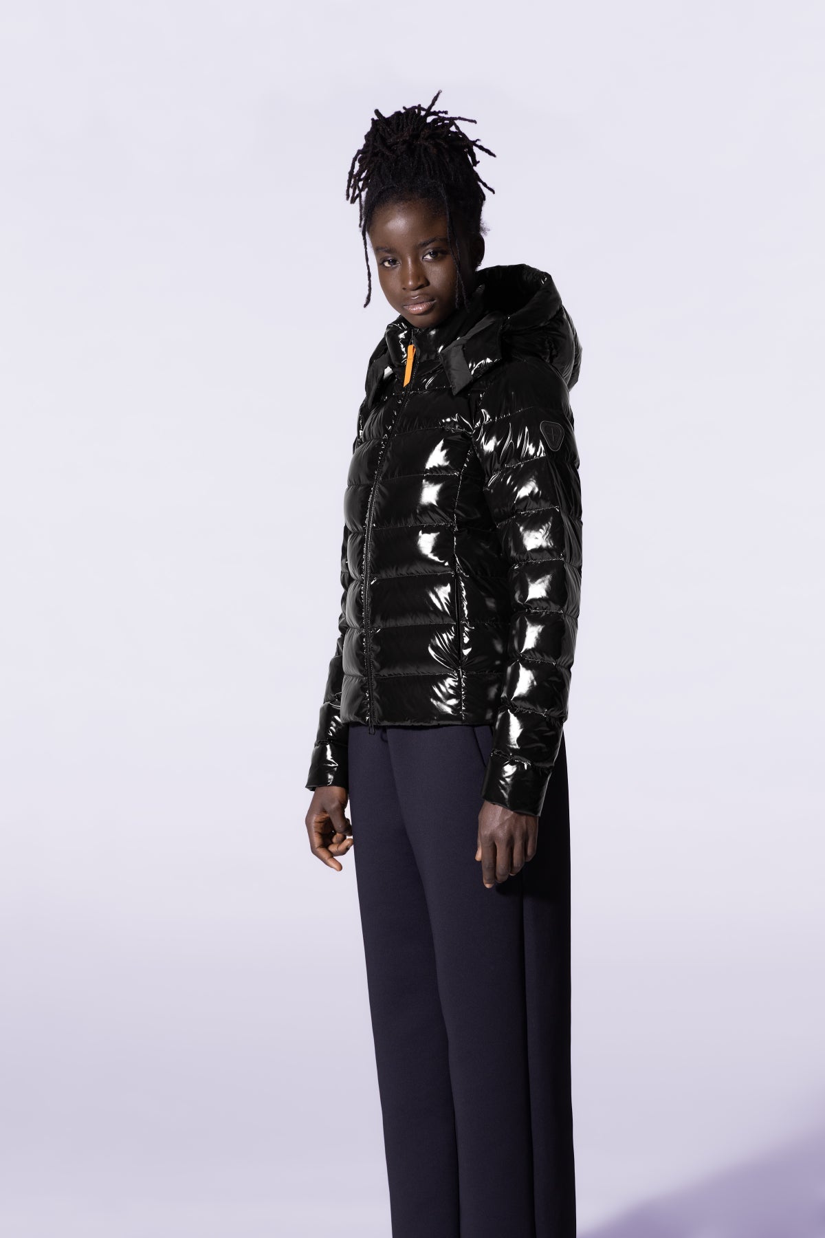 Doudoune courte ajustée matelassée France Bright - Noir