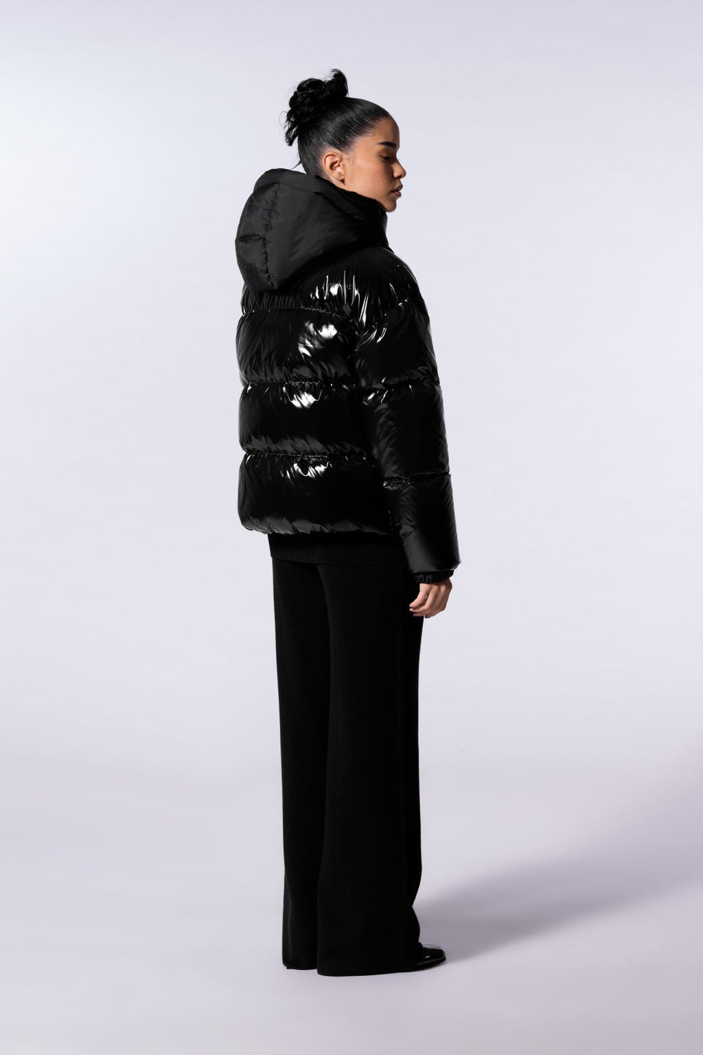 Doudoune courte brillante Lili Bright - Noir