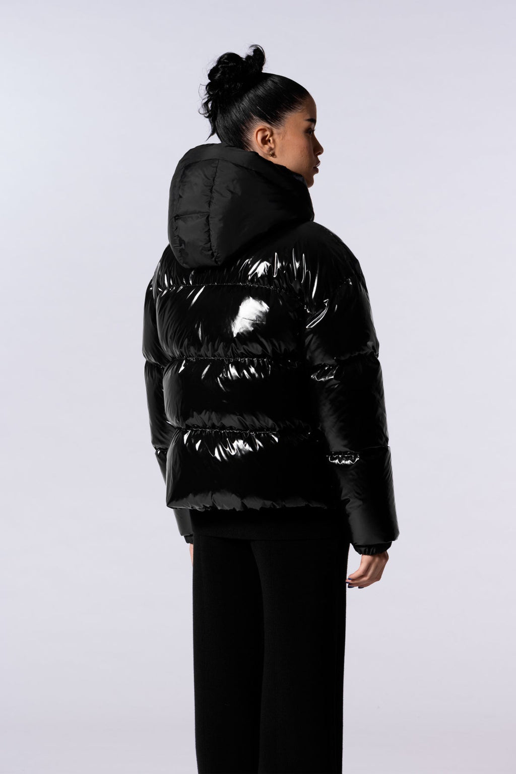 Doudoune courte brillante Lili Bright - Noir