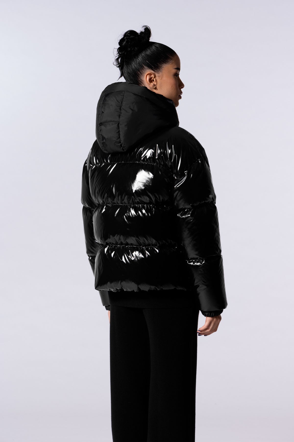 Doudoune courte brillante Lili Bright - Noir