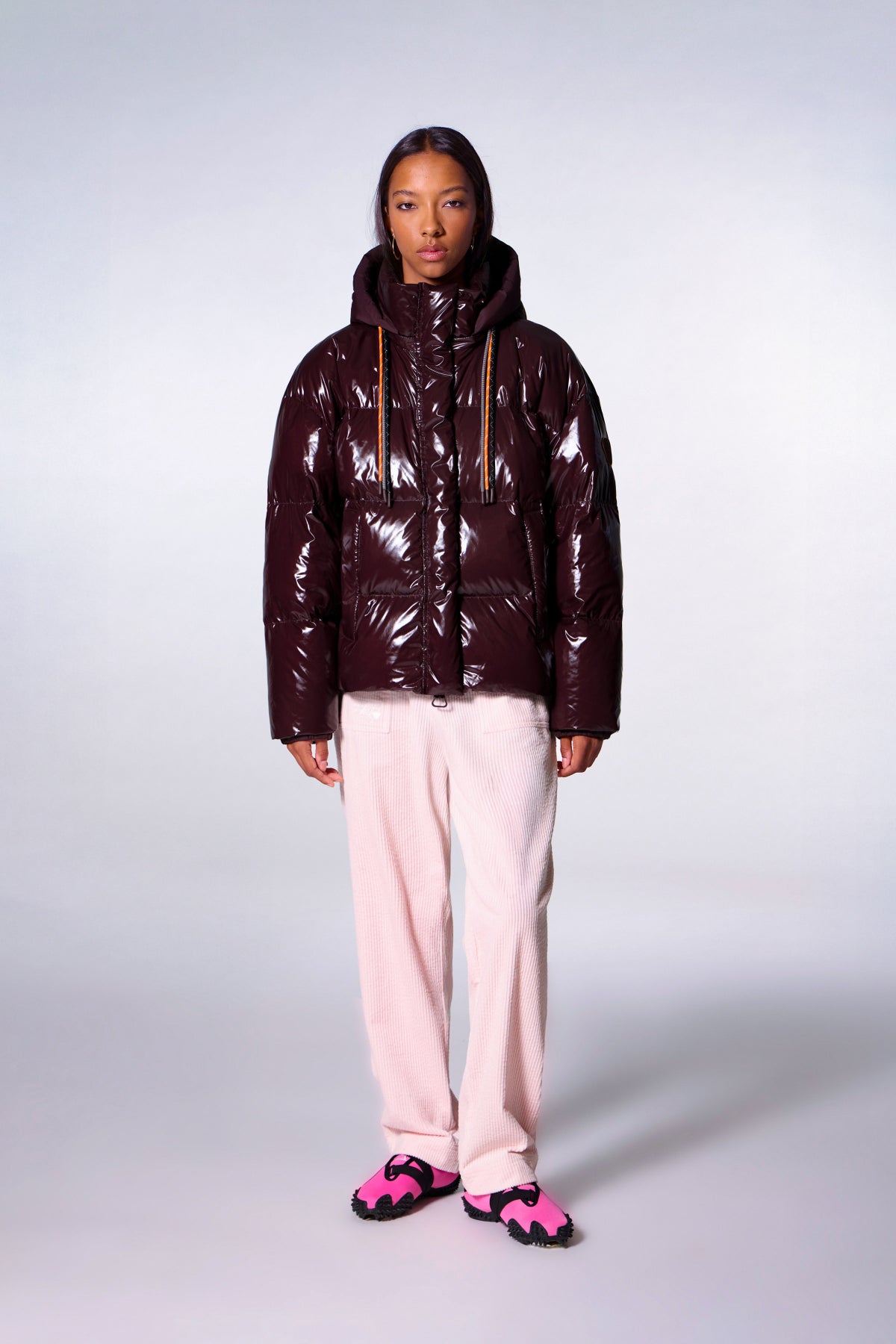 Doudoune courte brillante Lili Bright - Burgundy