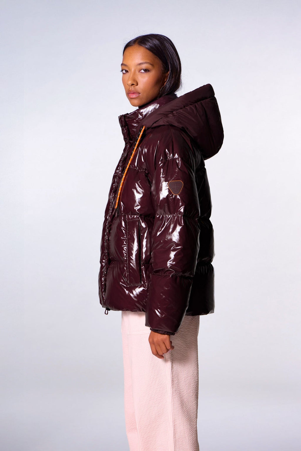 Doudoune courte brillante Lili Bright - Burgundy