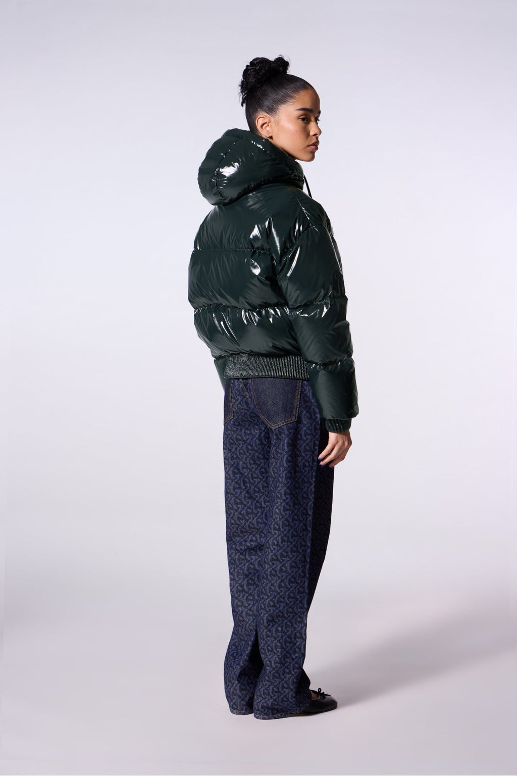 Doudoune courte brillante Nine - Dark Forest