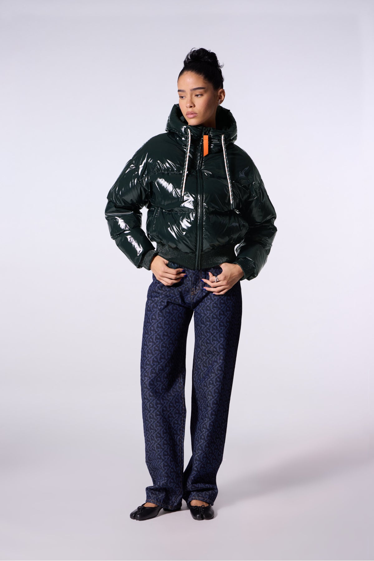 Doudoune courte brillante Nine - Dark Forest