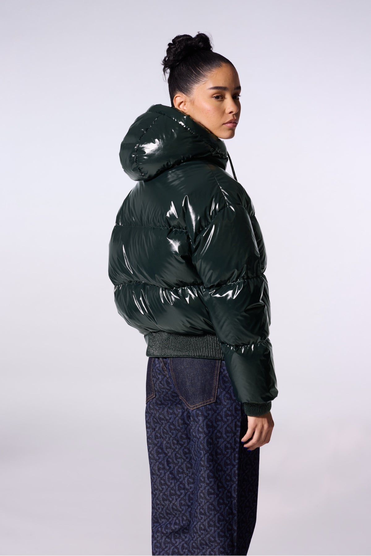 Doudoune courte brillante Nine - Dark Forest