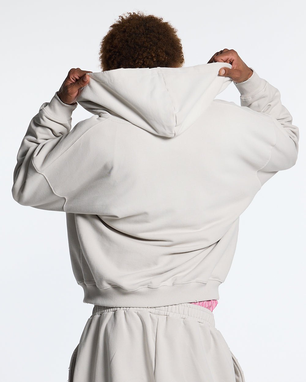 SCRIPT ZIP HOODIE LIGHT GREY - COLD CULTURE